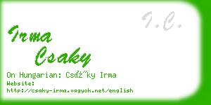 irma csaky business card